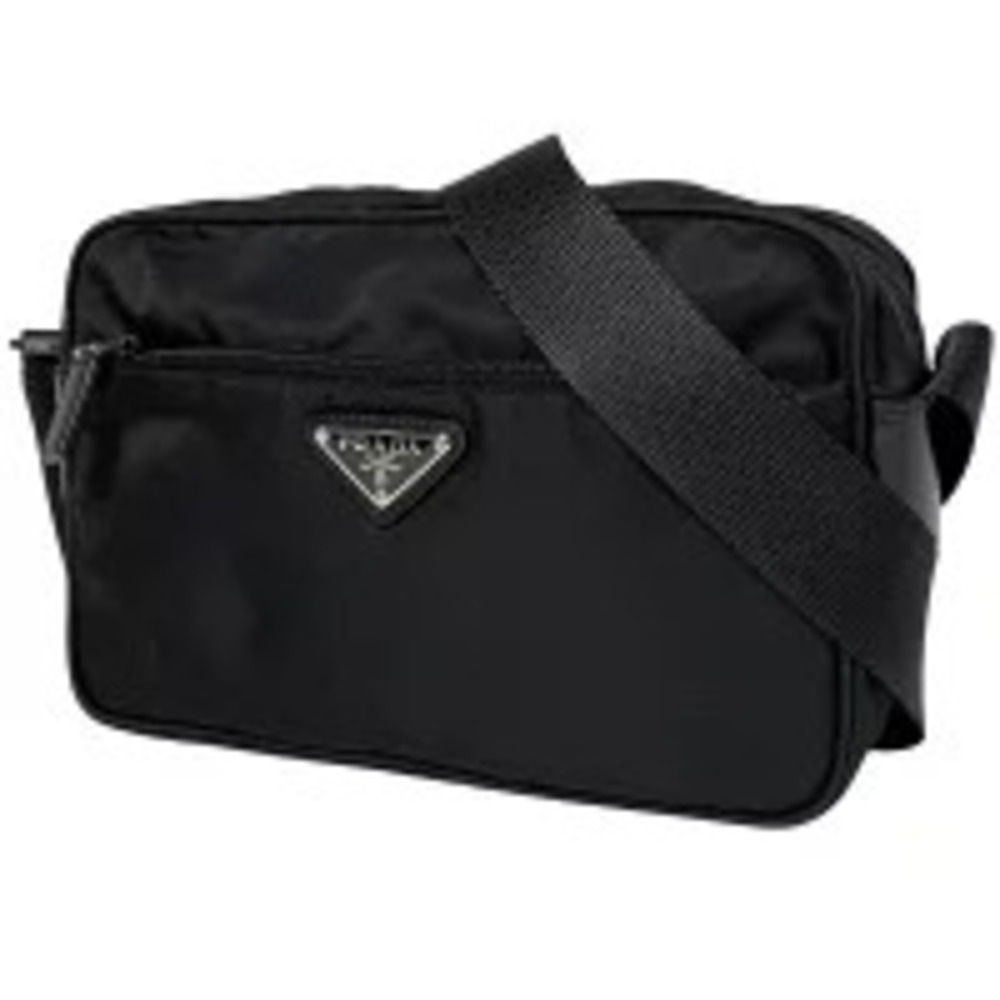 Prada Plate Shoulder Bag Crossbody Nero Black